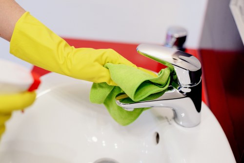 Home cleaners working in a West Hampstead living room
