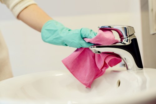Professional end of tenancy cleaning in a West Hampstead apartment kitchen